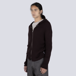 KNIT HOODIE RUSSET